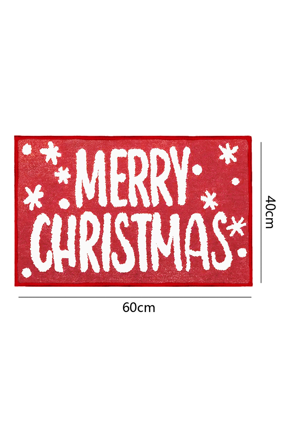 Fiery Red MERRY CHRISTMAS Plush Entrance Mat