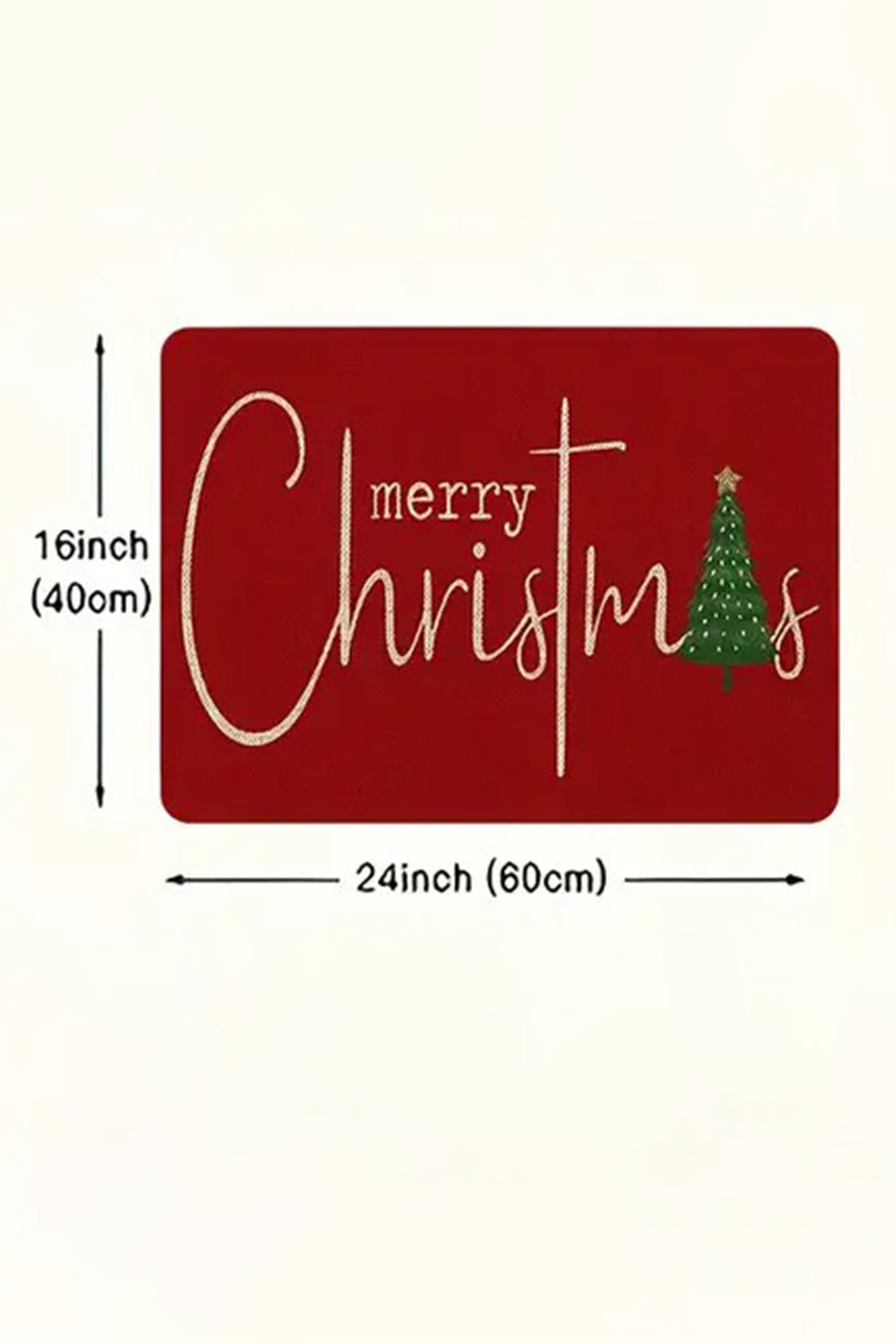 Fiery Red Merry Christmas Entrance Mat
