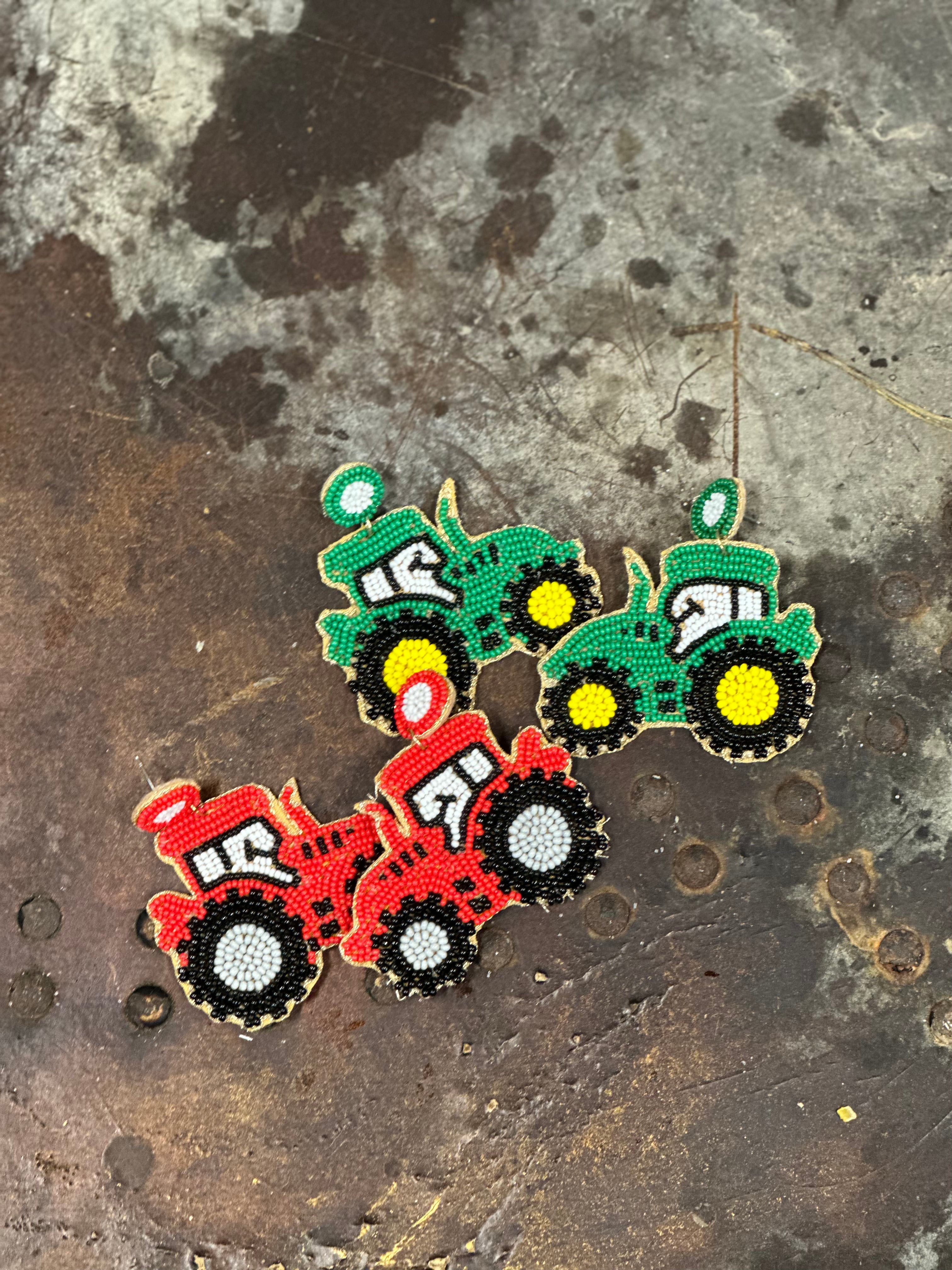 Farm Tractor Earrings