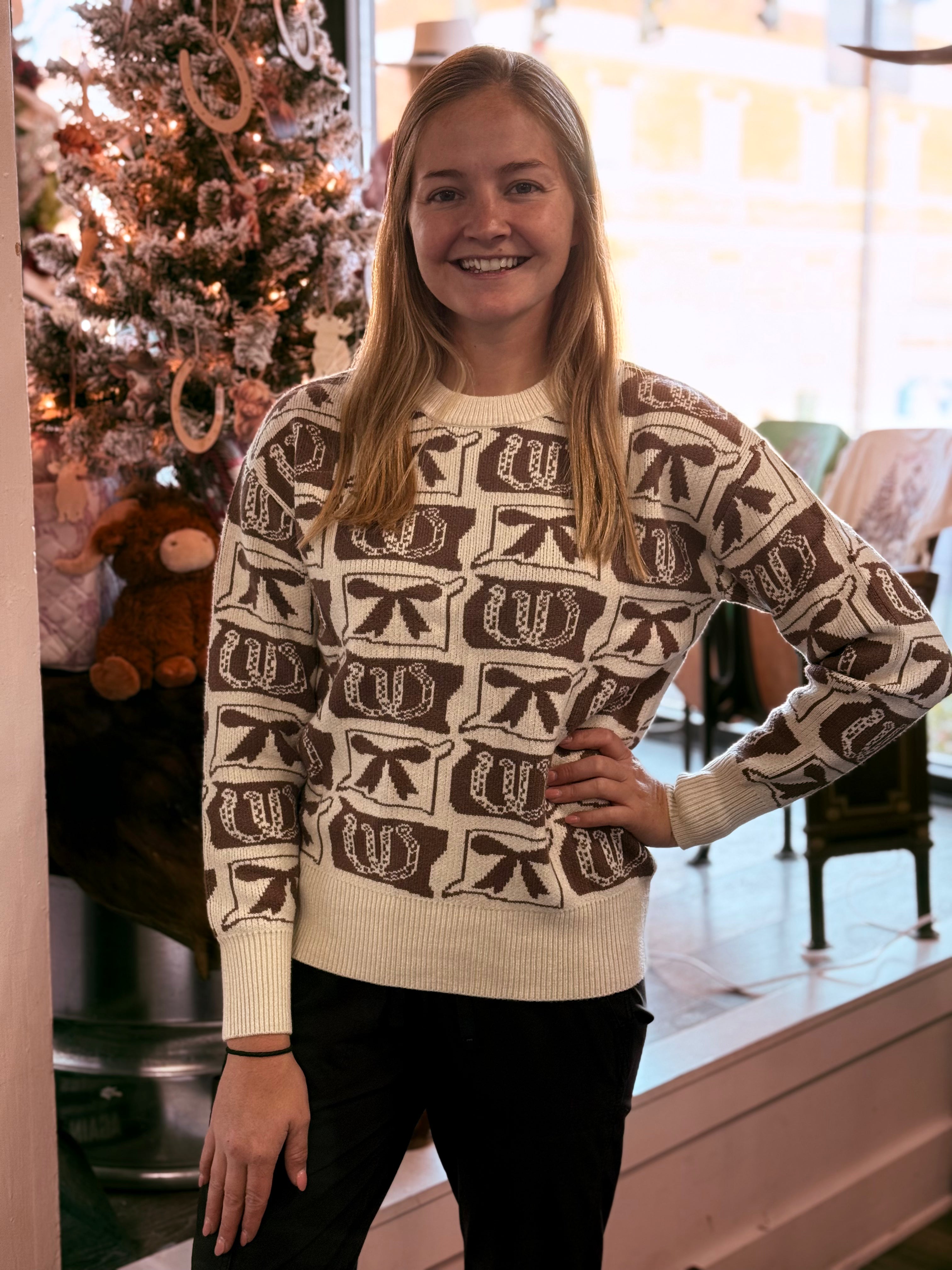Clem Bows/Horseshoes Sweater
