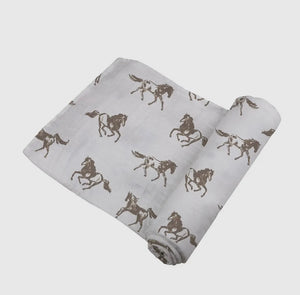 Galloping Horses Bamboo Swaddle