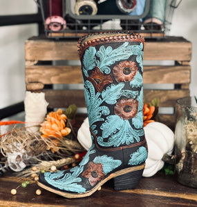 Floral Cowboy Boot Vase