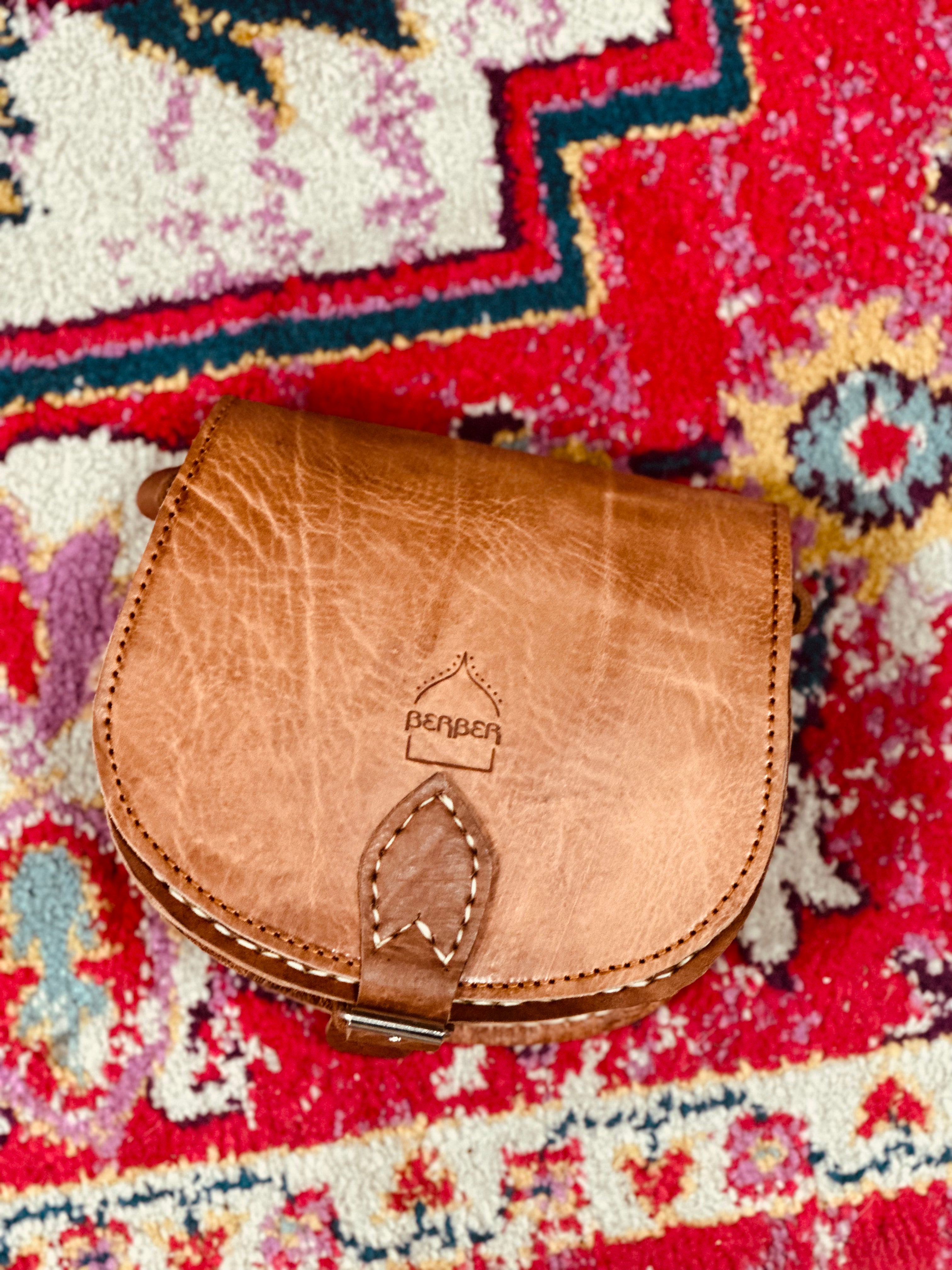 Moroccan Leather Saddlebag Purse