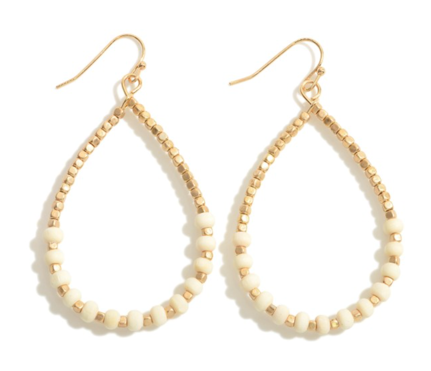 Wood Bead Drop Earrings