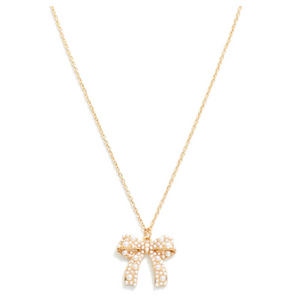 Dainty Chain Link Bow Necklace