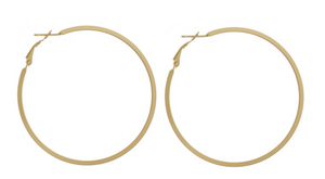 Large Matte Hoop Earrings