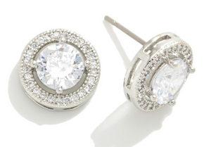 CZ Circular Stud Earrings