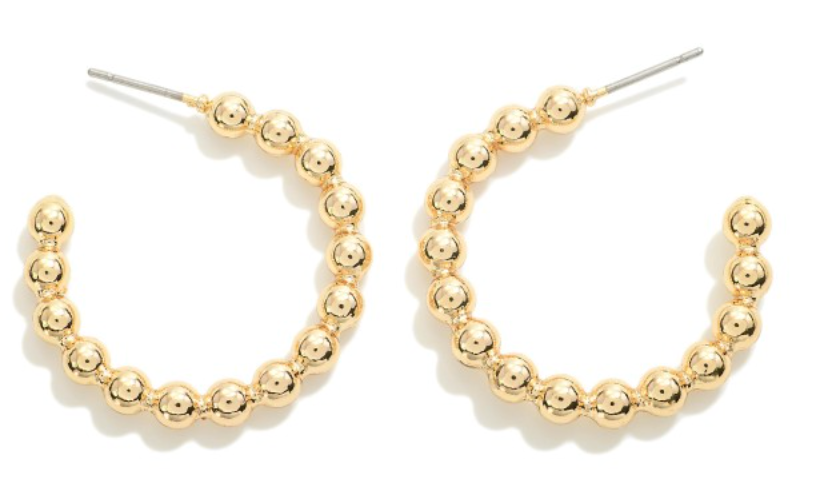 Fixed Metal Bead Earrings