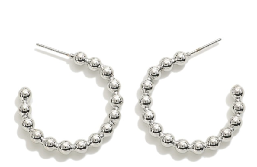 Fixed Metal Bead Earrings