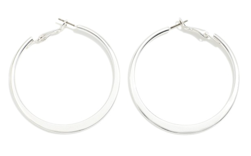 Pressed Tapered Hoop Earrings