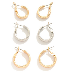 3 Pair Hoop Earrings