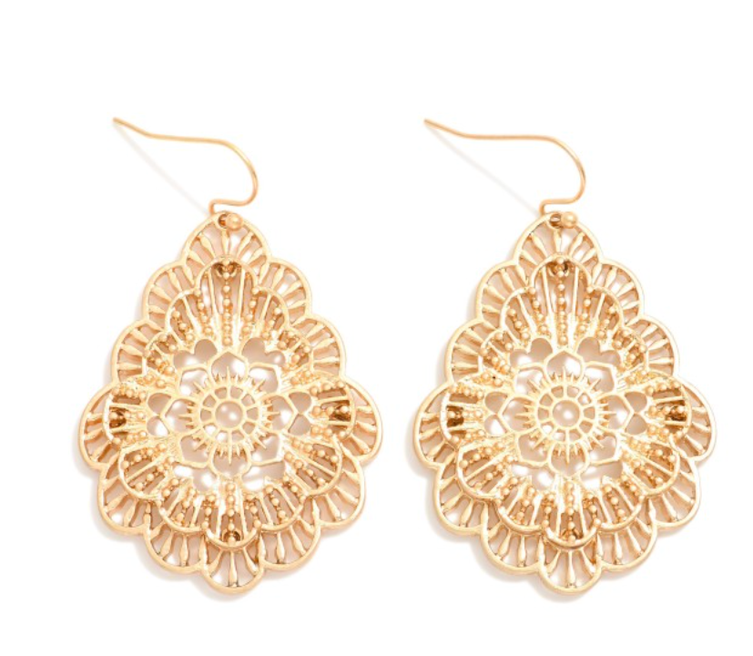 Scalloped Teardrop Earrings