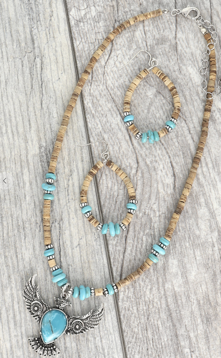 Western Wood Bead Necklace Set