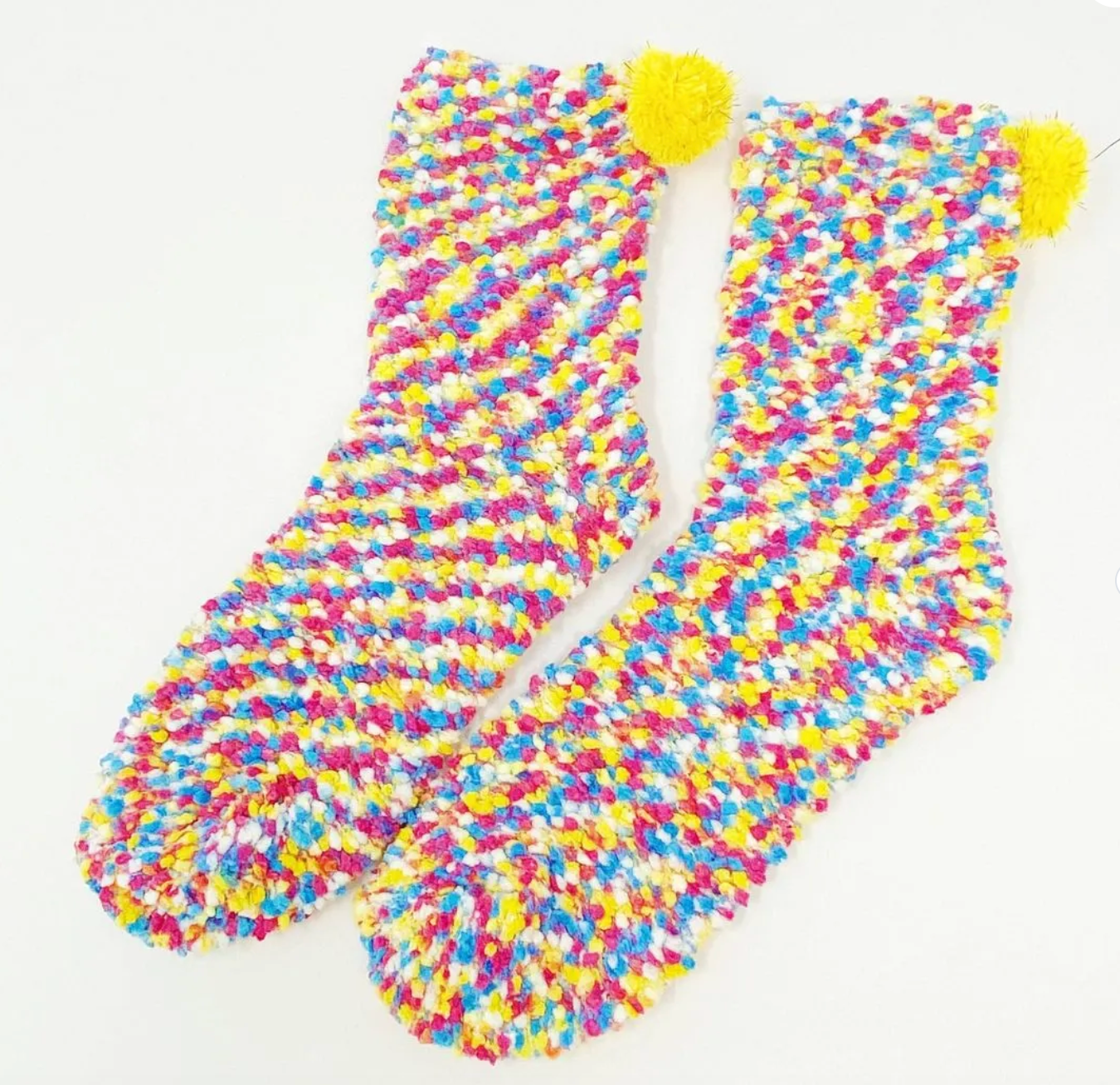 Fuzzy Pom Confetti Socks